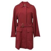 Pre-owned Cotton outerwear Burberry Vintage , Red , Dames