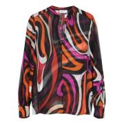 Zijden blouse met Marmo-print Emilio Pucci , Multicolor , Dames