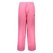 Denim Detail Nylon Broek Ambush , Pink , Heren