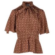 Pre-owned Silk tops Burberry Vintage , Brown , Dames