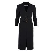 Viscose jurk met contrasterende knopen Simona Corsellini , Black , Dam...