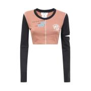 Crop Top met Contrastdetails Marine Serre , Brown , Dames