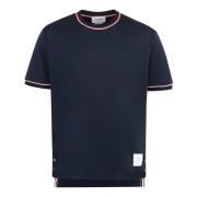 Katoenen Crew-neck T-shirt met Tricolor Detail Thom Browne , Blue , He...