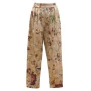 Bloemen Beige Groen Choco Broek Mes Demoiselles , Multicolor , Dames