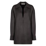 V-hals Wolmix Blouse Philosophy di Lorenzo Serafini , Gray , Dames