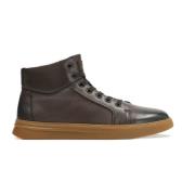 Bruin Leren High-Top Sneakers Kazar , Brown , Heren