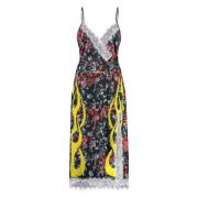 Midi Jurk met Vlammenprint en Kant Vision OF Super , Multicolor , Dame...