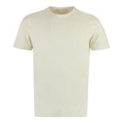 Katoenen Crew-Neck T-Shirt met Zijsplitten Piacenza 1733 , Beige , Her...