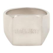 Gegraveerde Logo Messing Ring Vetements , Gray , Heren