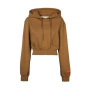 Bedrukte katoenen hoodie Heron Preston , Brown , Dames