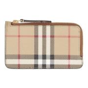 Kaarthouder met ruitmotief Burberry , Beige , Dames