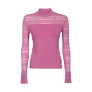 Turtleneck Sweater met Contrasterende Randen Karl Lagerfeld , Pink , D...