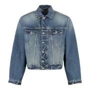 Denimjack met contraststiksels Kenzo , Blue , Heren