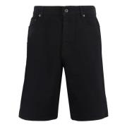 Denim Bermuda Shorts met Logo Detail Kenzo , Black , Heren