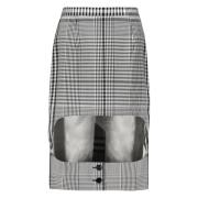 Midi rok met ruitmotief Burberry , Black , Dames