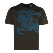 Katoenen T-shirt met Logo Print Burberry , Brown , Heren