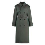 Katoenen Trenchcoat met Gun Flap Burberry , Green , Dames