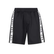 Contrast Streep Fleece Shorts Dsquared2 , Black , Heren