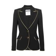 Blazer met versierde gouden knopen Moschino , Black , Dames