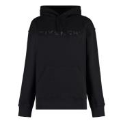 Katoenen hoodie met geribbelde randen Givenchy , Black , Dames