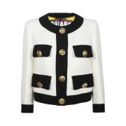 Klassieke Tweedjas met Vier Zakken Dsquared2 , White , Dames