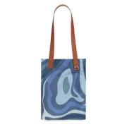 Fiamme Print Tote Tas Emilio Pucci , Blue , Dames