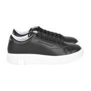 Zwarte Logo Hoge Zool Sneakers Emporio Armani , Black , Heren