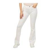 Witte Flare Fit Denim Jeans Emporio Armani , White , Dames