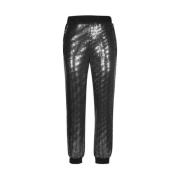 Katoenen trainingsbroek met strass John Richmond , Black , Dames