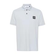 Stretch Pique Polo Shirt Sky Blue Stone Island , Blue , Heren