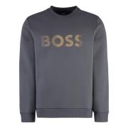 Geribbelde crew-neck sweatshirt Hugo Boss , Gray , Heren