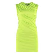 Gedrapeerde Viscose Jurk Versace , Green , Dames