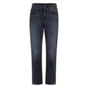 Logo Patch Straight Jeans Dolce & Gabbana , Blue , Dames