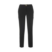 Versierde Slim Cigarette Broek Moschino , Black , Dames