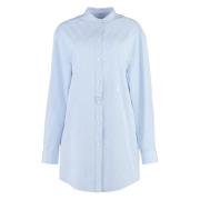 Gestreepte Katoenen Poplin Overhemd Jil Sander , Blue , Dames