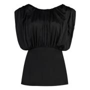 Gebundelde Viscose Top Jil Sander , Black , Dames