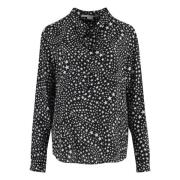 Zijden shirt met mandarijnkraag Stella McCartney , Black , Dames