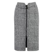 Houndstooth Wollen Rok Tom Ford , Multicolor , Dames