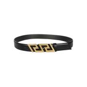 Riem van kalfsleer met metalen gesp Versace , Black , Heren