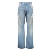 Klassieke Denim Jeans met Metalen Details Balmain , Blue , Heren