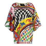 Zijden blouse met Carretto-print Dolce & Gabbana , Multicolor , Dames