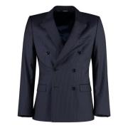 Pinstripe Wollen Pak Dolce & Gabbana , Blue , Heren