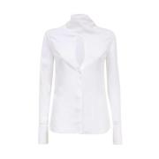 Tied Neckline Rayon Blouse Salvatore Ferragamo , White , Dames