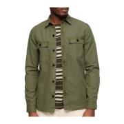 Militaire Overshirt Groene Shirts Superdry , Green , Heren