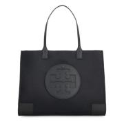 Ella Tote Tas van Gerecycled Materiaal Tory Burch , Black , Dames