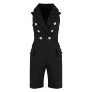 Stijlvolle Jumpsuit voor Trendy Fashionistas Balmain , Black , Dames