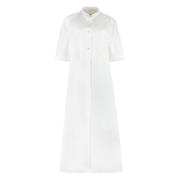 Katoenen overhemdjurk met manchetten Jil Sander , White , Dames