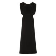 Mouwloze jurk met V-hals achter Jil Sander , Black , Dames