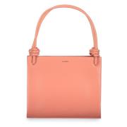 Kalfsleren Handtas met Twee Handvatten Jil Sander , Pink , Dames