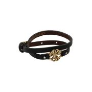 Leren armband met gespsluiting Alexander McQueen , Black , Dames